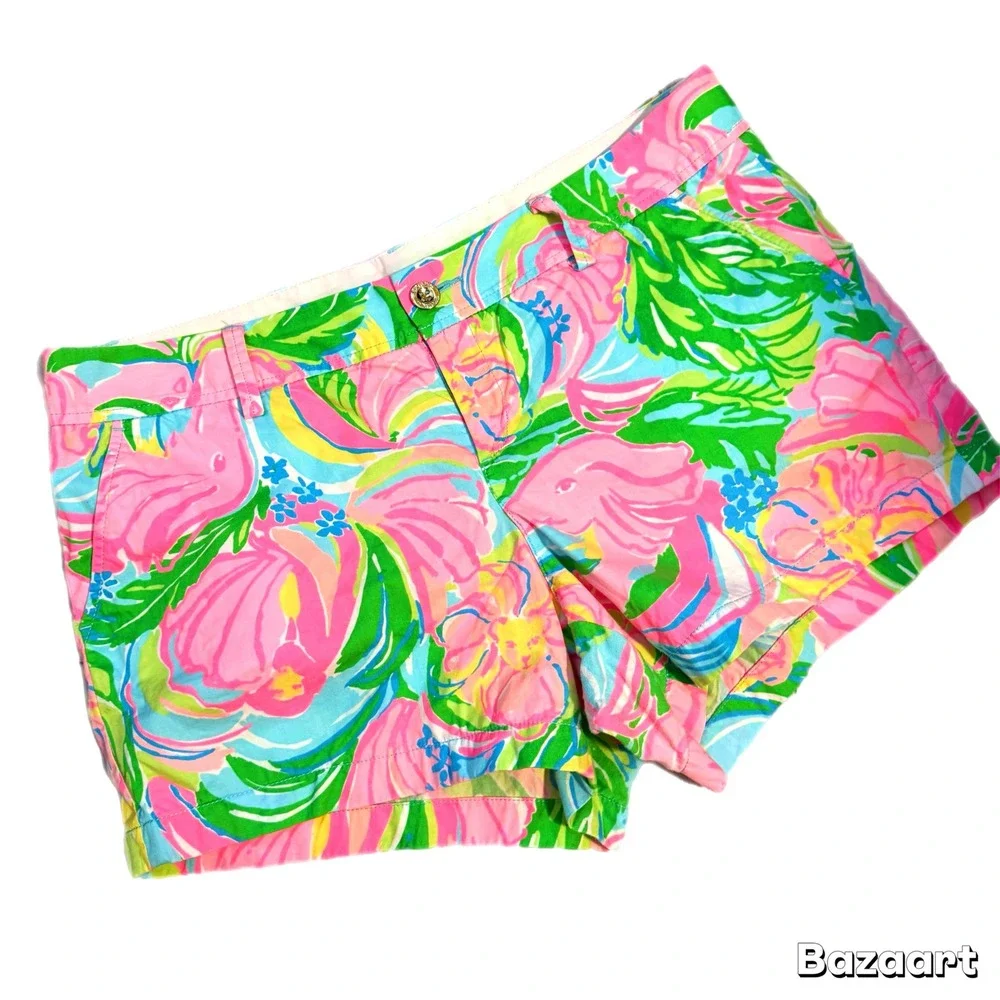 Lilly Pulitzer‎ The Callahan Shorts Multi So A Peeling Elephant Print Bright 16